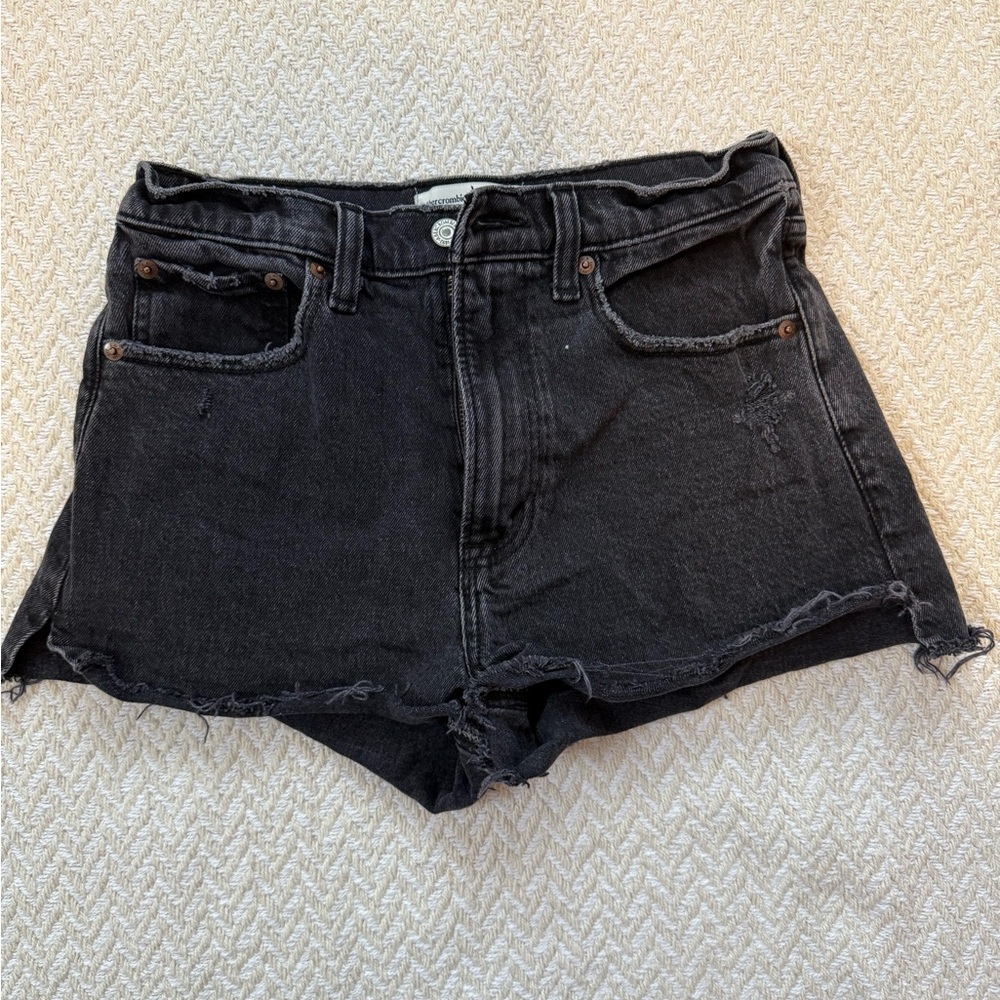 Abercrombie The Mom Short High Rise Black Shorts